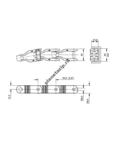 cc 600 nc 400x500 - Цепь ящичная поворотная CC 600 NC  752.75.05