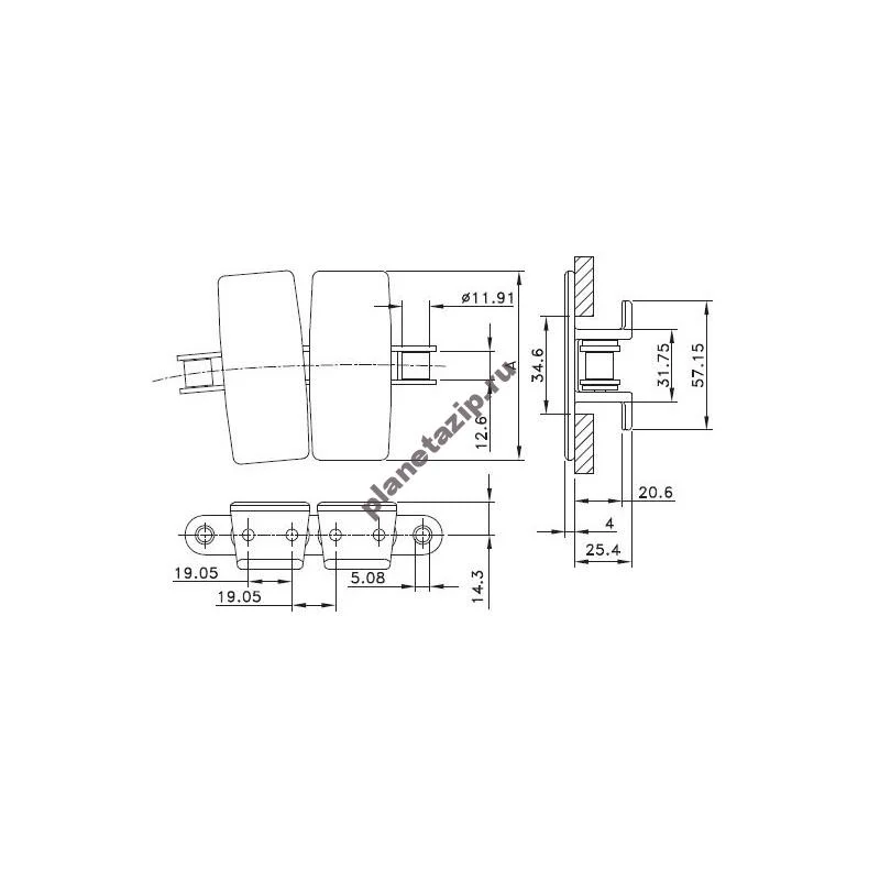 lf 1873 tab k600 1 Цепь пластинчатая пластиковая LF 1873 TAB-K600 152,4 мм (L1873604751) – изображение 3