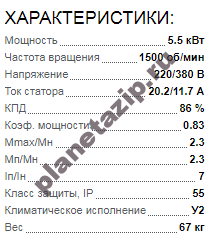 QIP Shot Screen 165 - Электродвигатель 5АИ 112 М4 5.5 квт 1500 об/мин 220/380