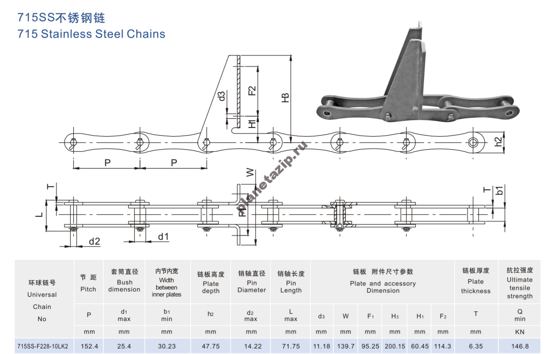 Цепь специальная 715SS-F228-10LK2 izobrazhenie 2023 03 19 173149781 - Цепь специальная 715SS-F228-10LK2
