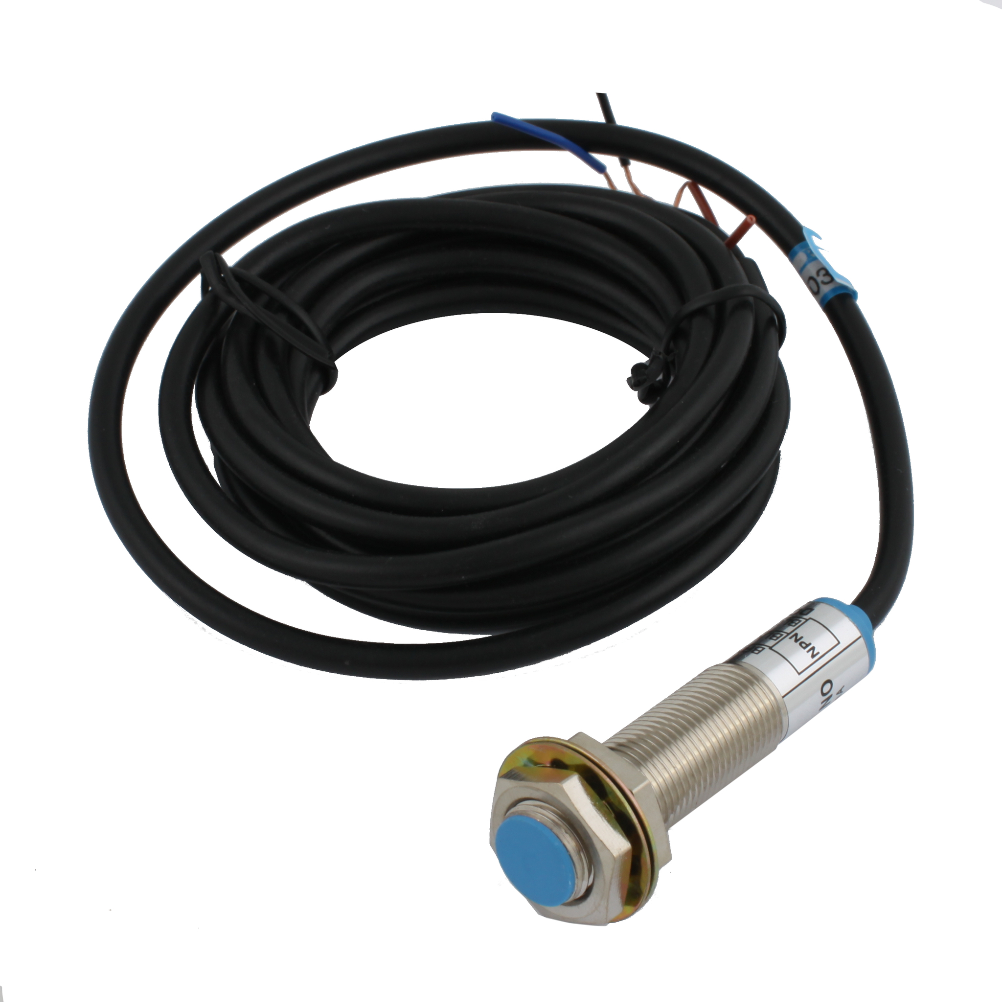 sl-12n2c Индуктивный датчик INNOCONT, M12x1, L=61 мм, экранированный, зона срабатывания 2 мм, -25 +60 С, 12…24 VDC, IP65, выход: NPN NO, макс. ток 200 мА, кабель 2 м SL-12N2C