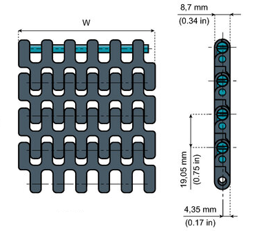 image30 - МОДУЛЬНЫЕ ЛЕНТЫ С ШАГОМ 19,05 ММ (¾ ДЮЙМА) СЕРИИ 2190 ВЕРСИЯ FLUSH GRID